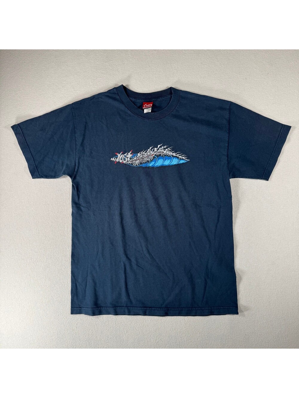 Vintage 90s Lost Enterprises Navy Surf Skateboards T-Shirt Large
